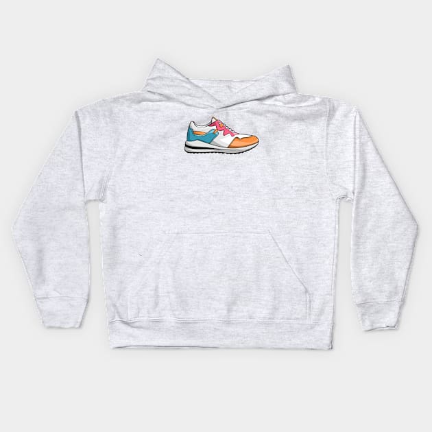 Cute Retro Sneaker with Cool Colors Kids Hoodie by SLAG_Creative